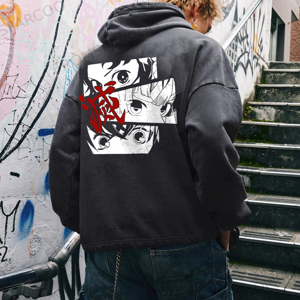 Oversized Unisex Anime Demon Slayer  Print Hoodie