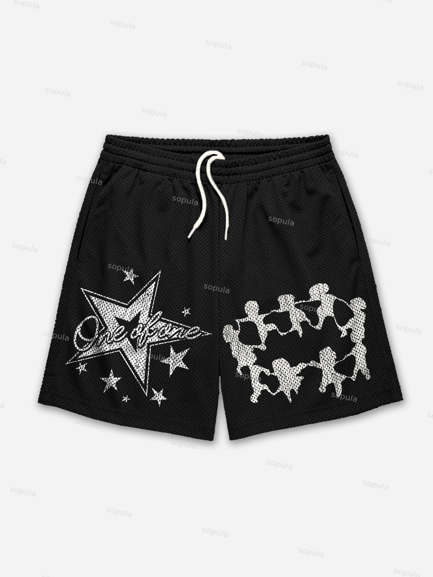 Sopula One Of One Fun Child Print Mesh Shorts