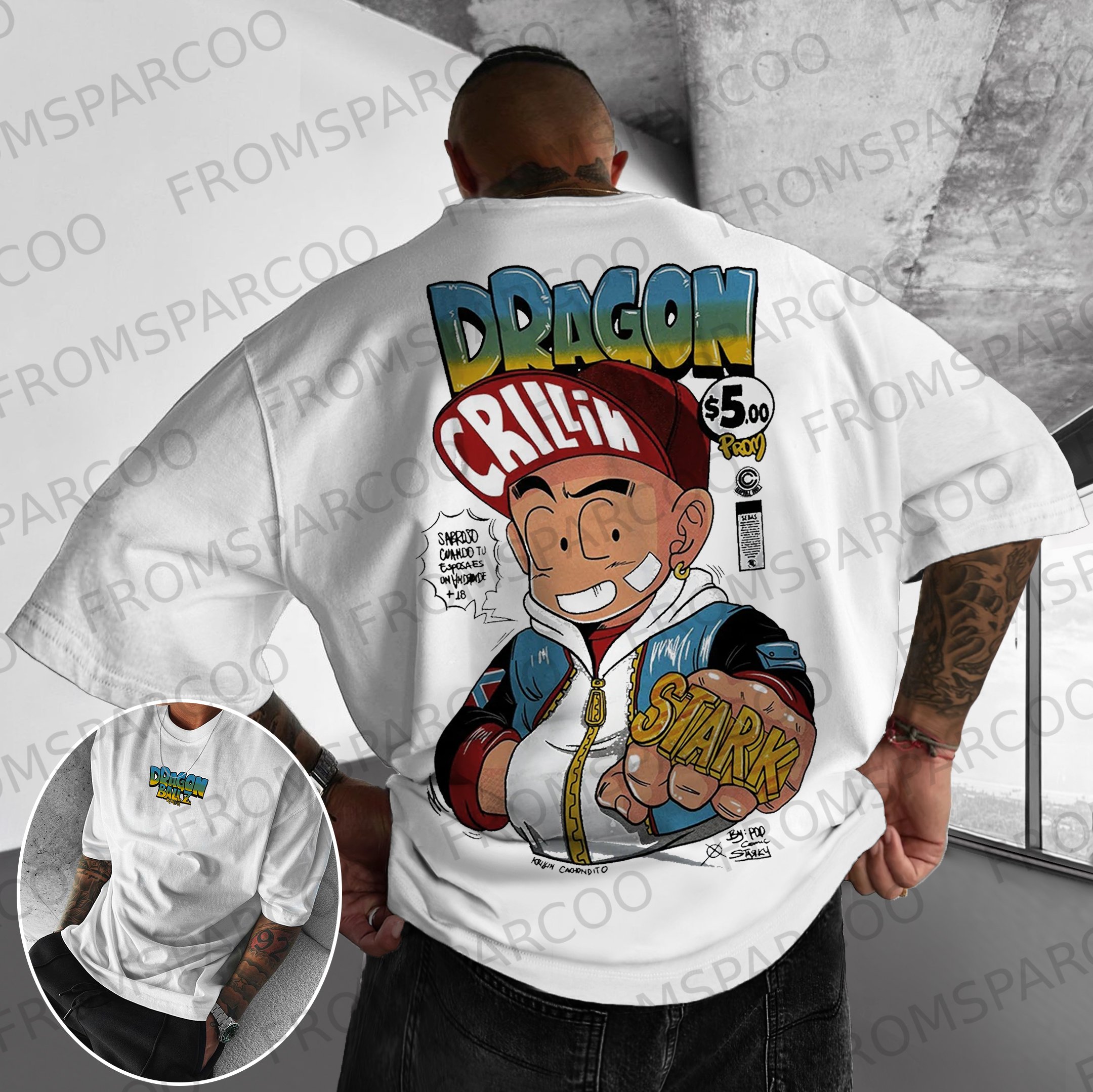 Unisex Oversized Dragon Ball Klin Printed T-Shirt