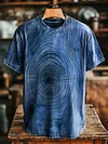 Unisex Vintage Abstract Line Tree Art Print Casual Loose T-Shirt
