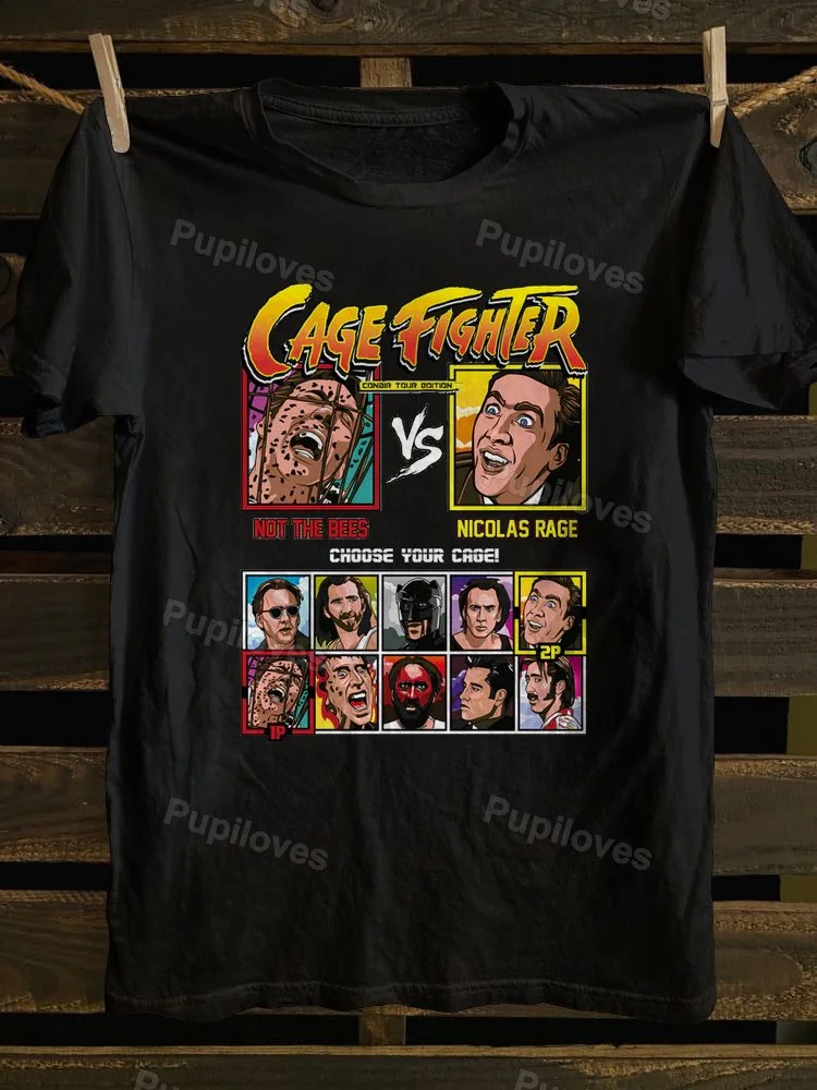 Pupiloves Pupiloves Nicolas Cage Fighter Conair Tour Edition T-shirt