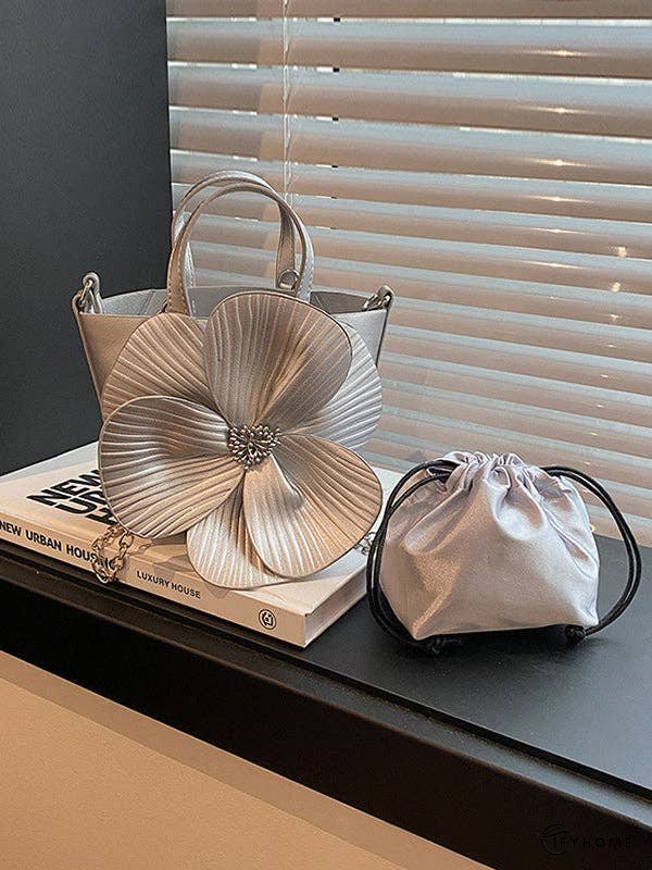 Flower Shape Pleated Split-Joint Bags Crossbody Bags Handbags Tote Bags | IFYHOME