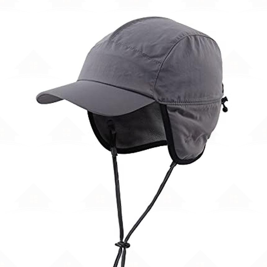 Home Prefer Waterproof Men's Winter Hats with Visor Warm Fleece Lined Baseball Cap Earflaps Trooper Trapper Hat for Men