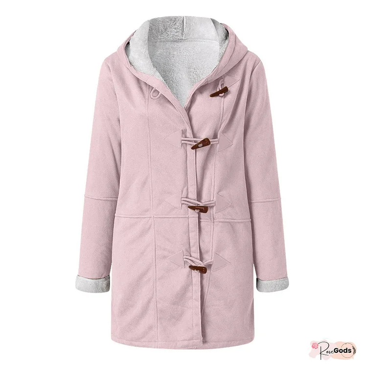 Women's Coat Plus Cashmere Fur Collar Pockets Women's Coat