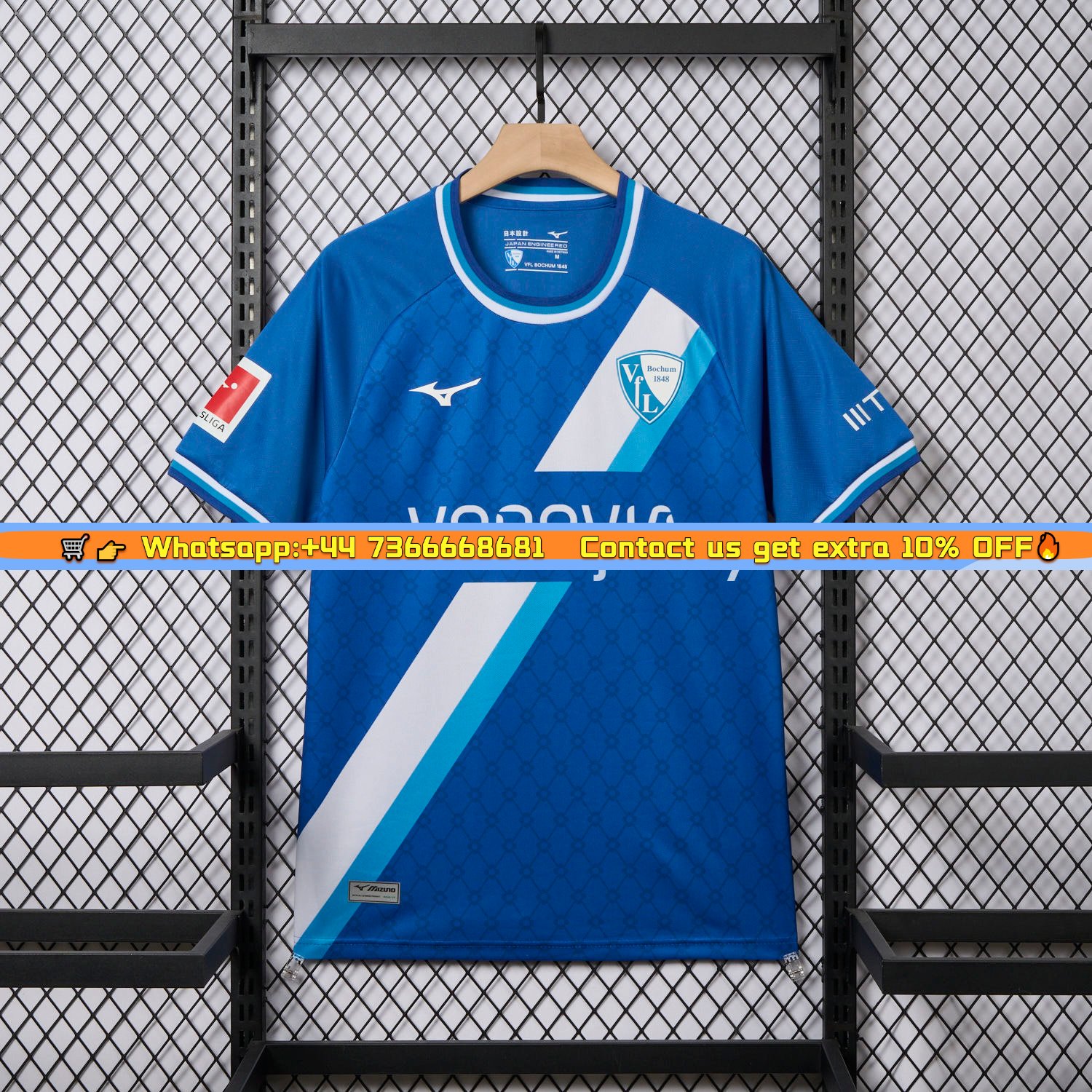 Bochum 24-25 White Slanted Stripe Special Jersey with Sponsors - Fans Version