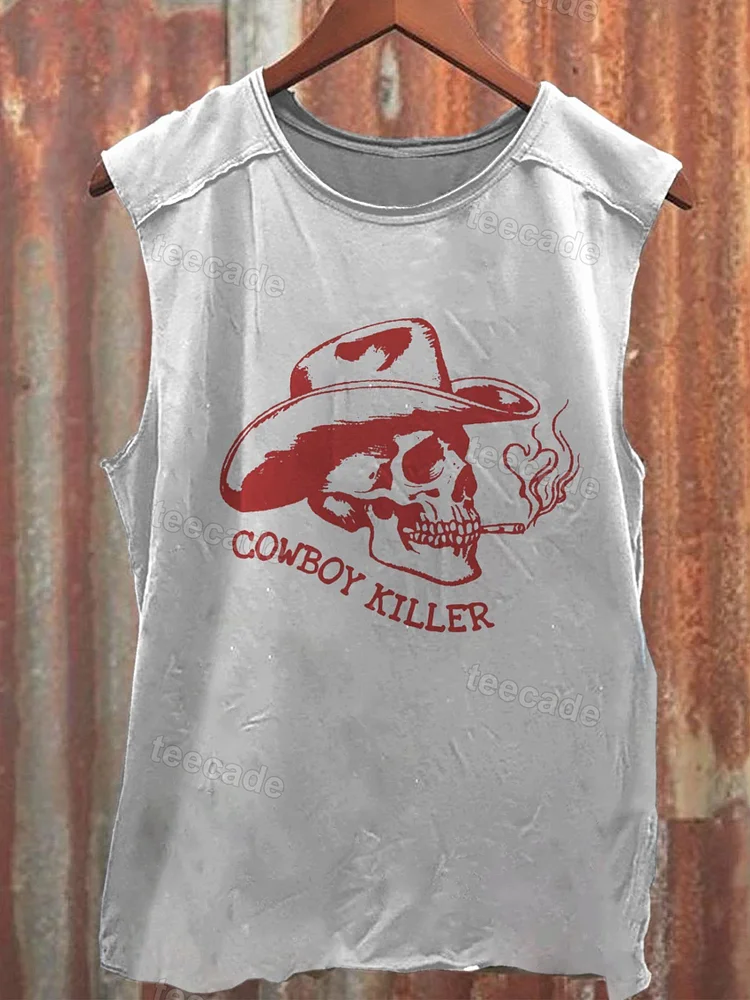 Teecade Teecade Cowboy Killer Vintage Cowboy Print T-shirt