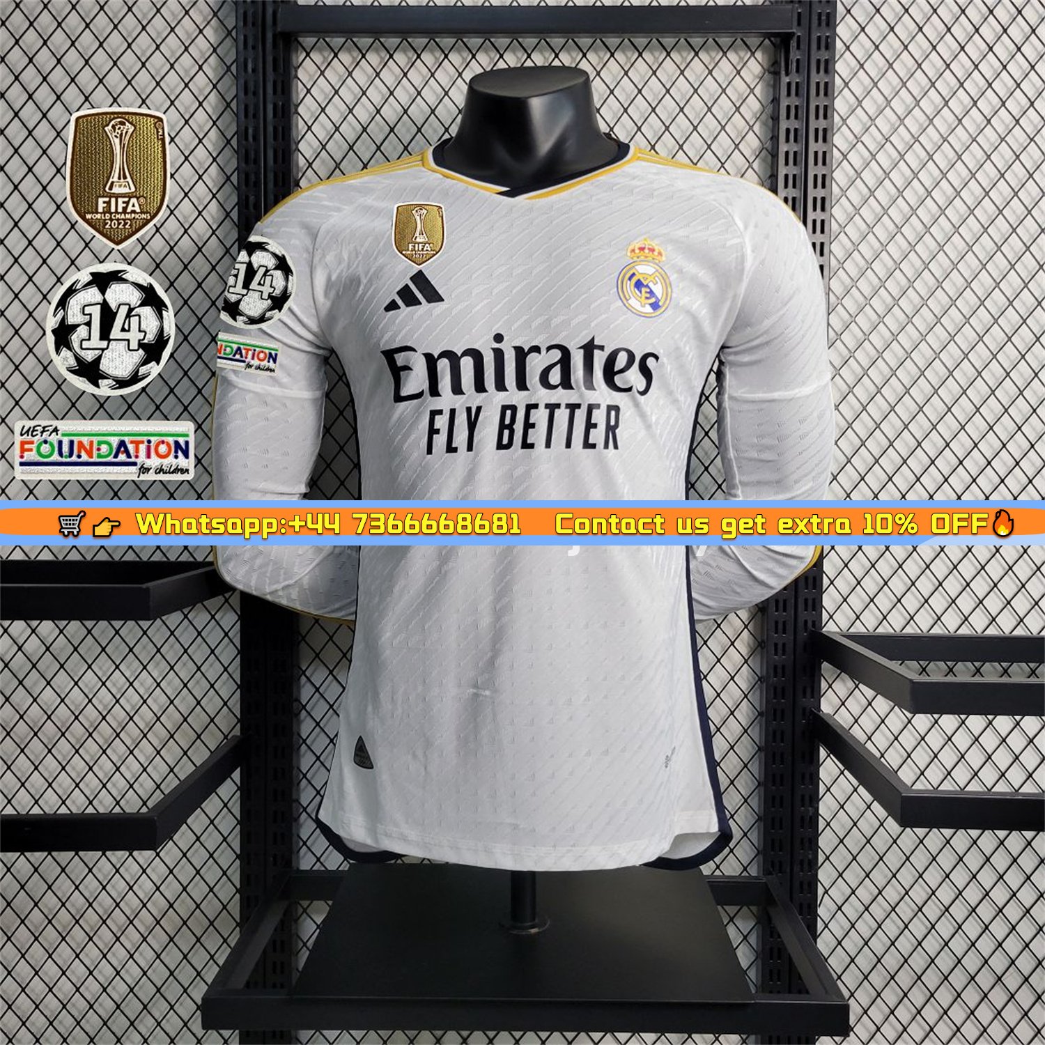 Retro Real Madrid 2023-24 Home Long Sleeves Jersey - Player Version