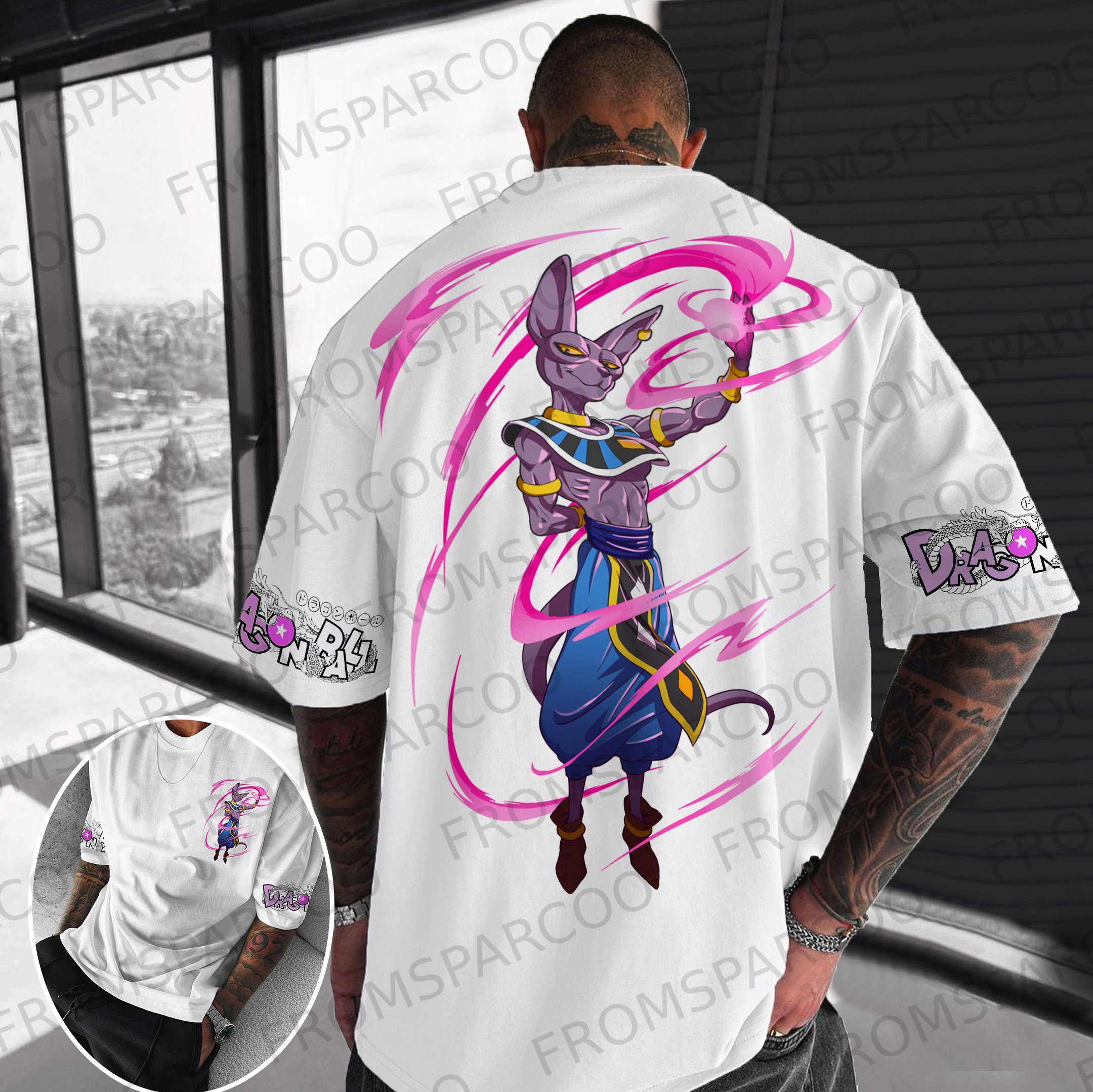 Unisex Oversized DB Anime Beerus Printed T-shirt