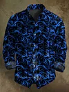 Vintage Swirl Print Casual Long Sleeve Shirt