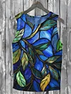Women's Retro Glass Window Abstract Print Top