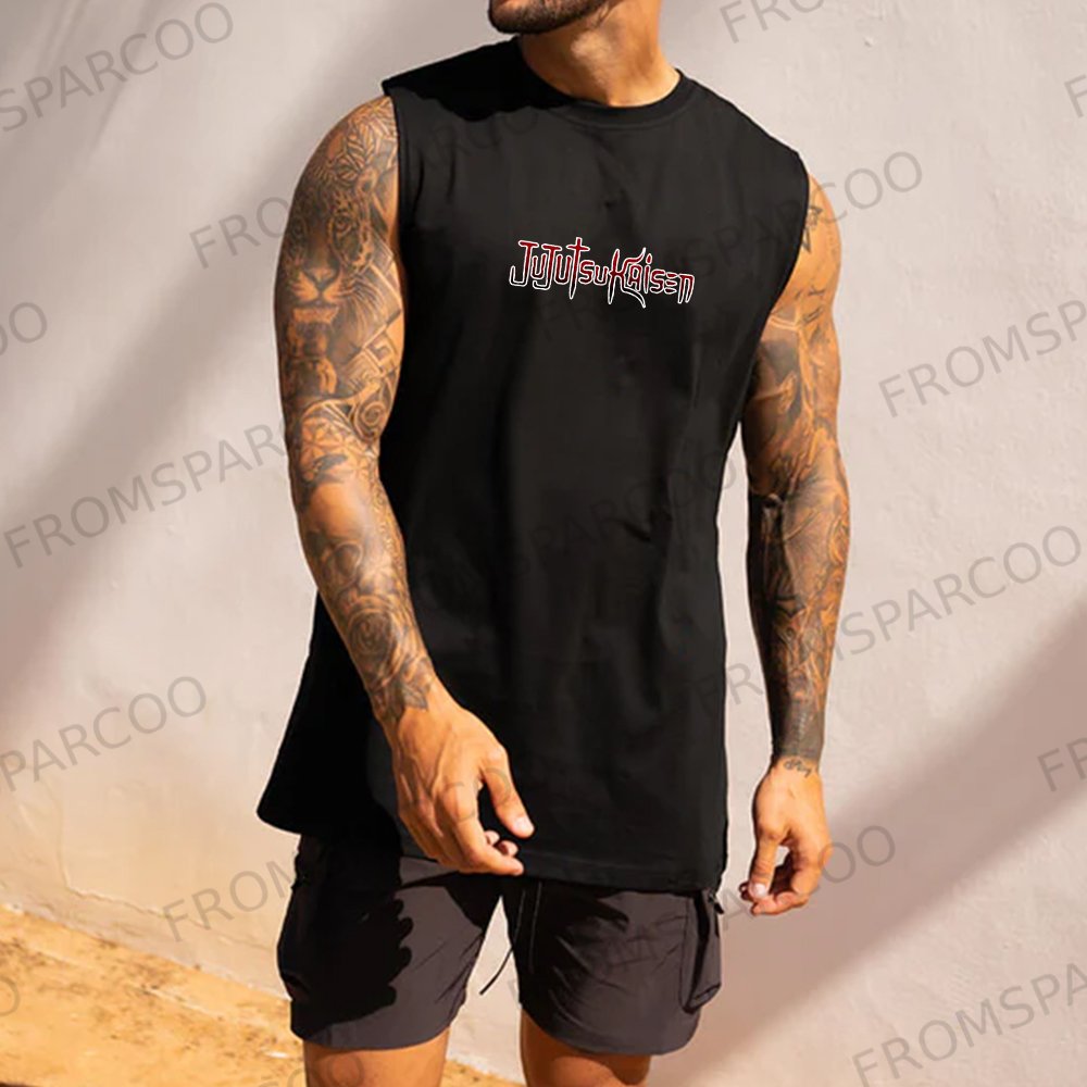 Casual Anime Print Fitness Tank Top