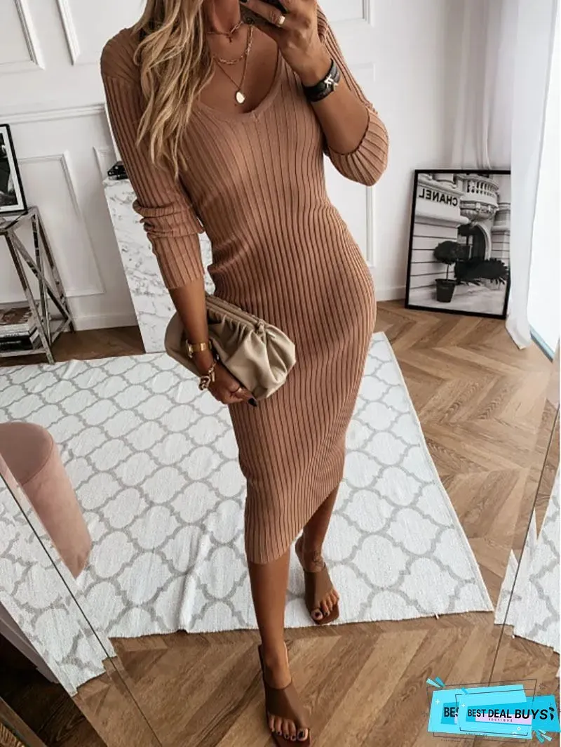 Womens Elegant Turtleneck Dress-Mustard Yellow Bodycon Fit Formal Everyday Outfits