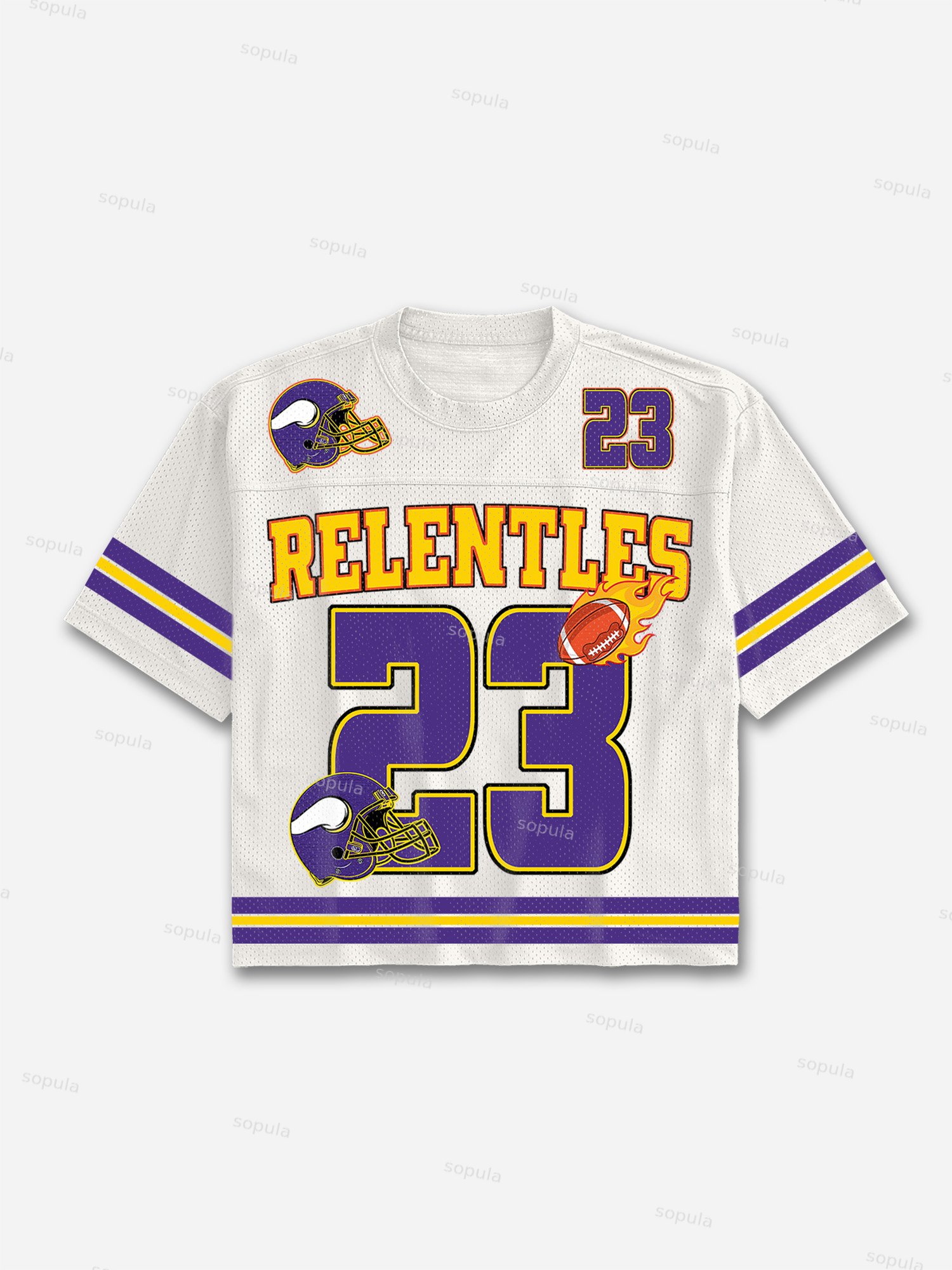 No.23 Football Print Blokecore Mesh Football Jersey T-shirt