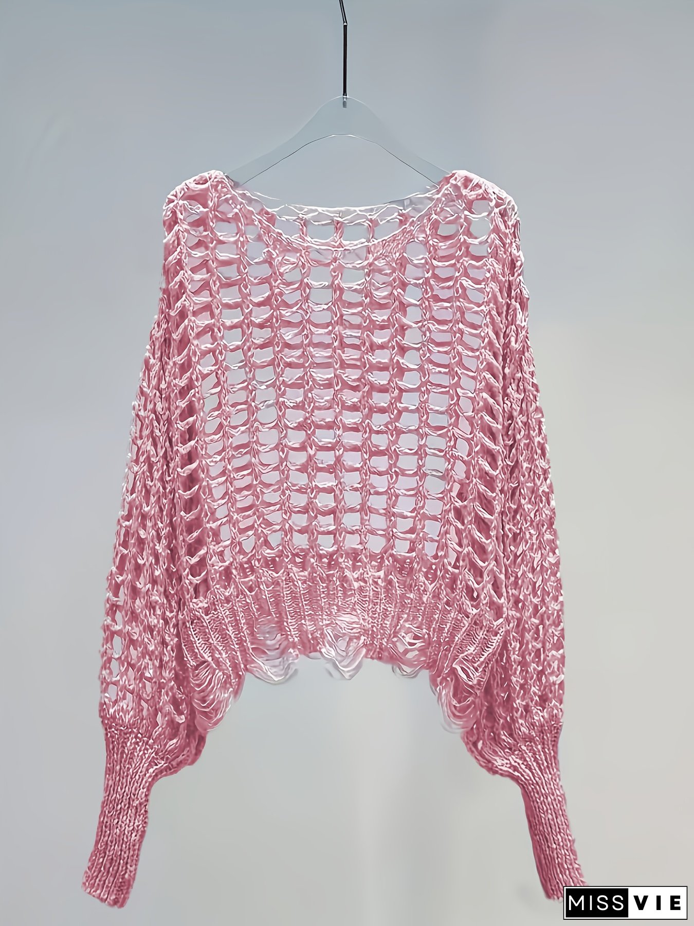 [Elegant Pullover] Elegant Spring And Summer Knit Pullover | Fitted Hollow-Out Shoulder