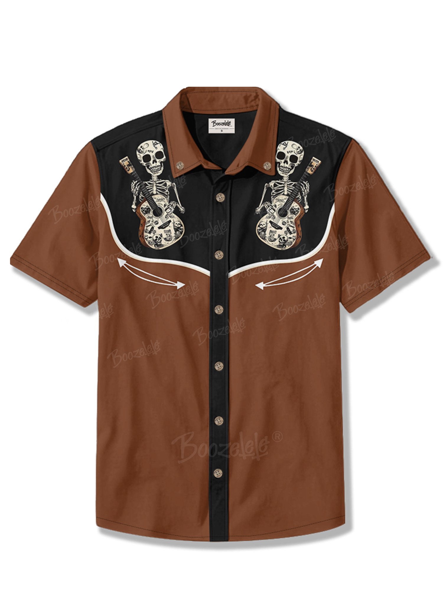 Skull Music Guitar - 100% Cotton Shirt