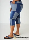 Frayed Patchwork Denim Capris