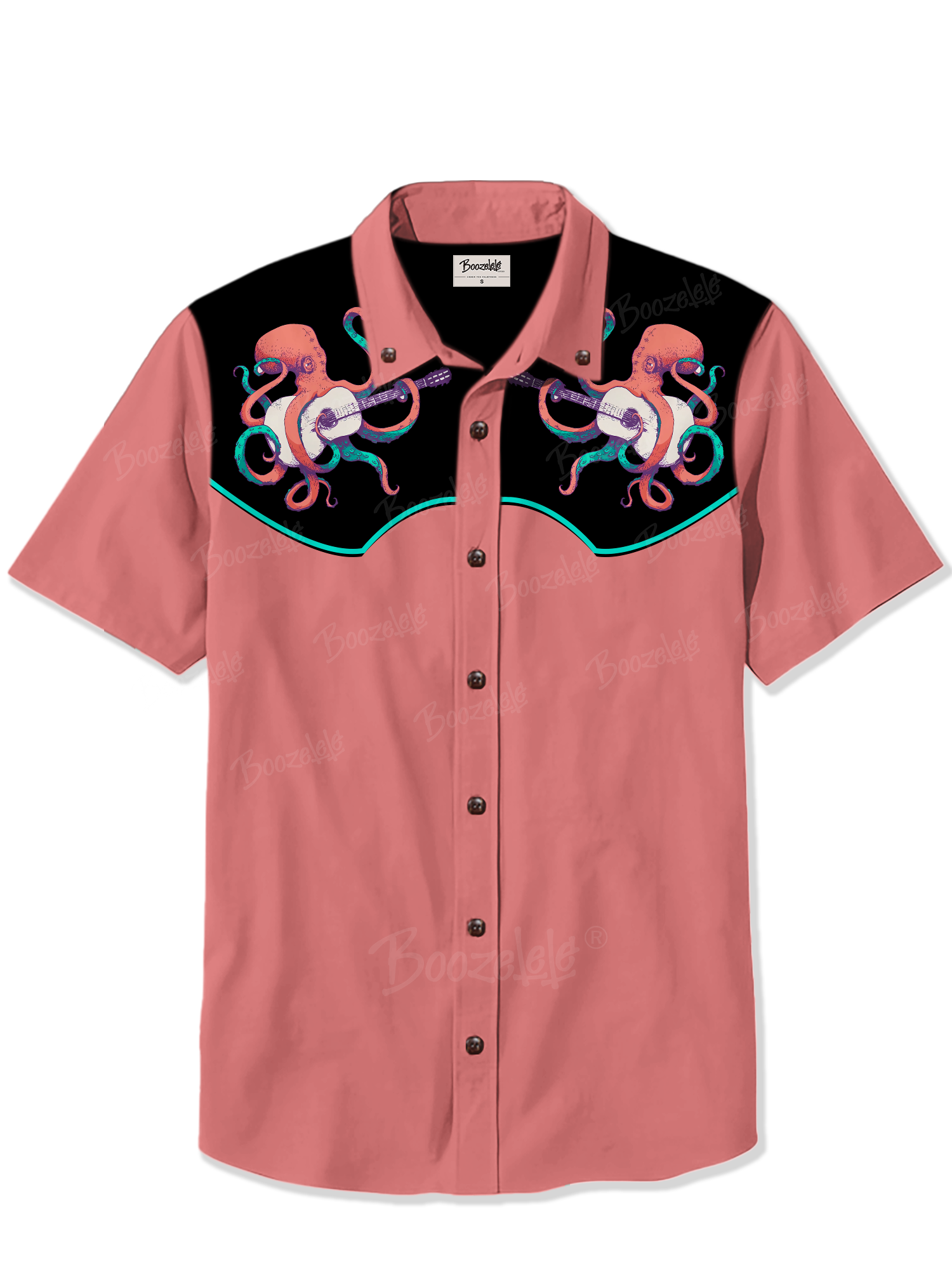 Retro Octopus Playing Guitar - 100% Cotton Shirt