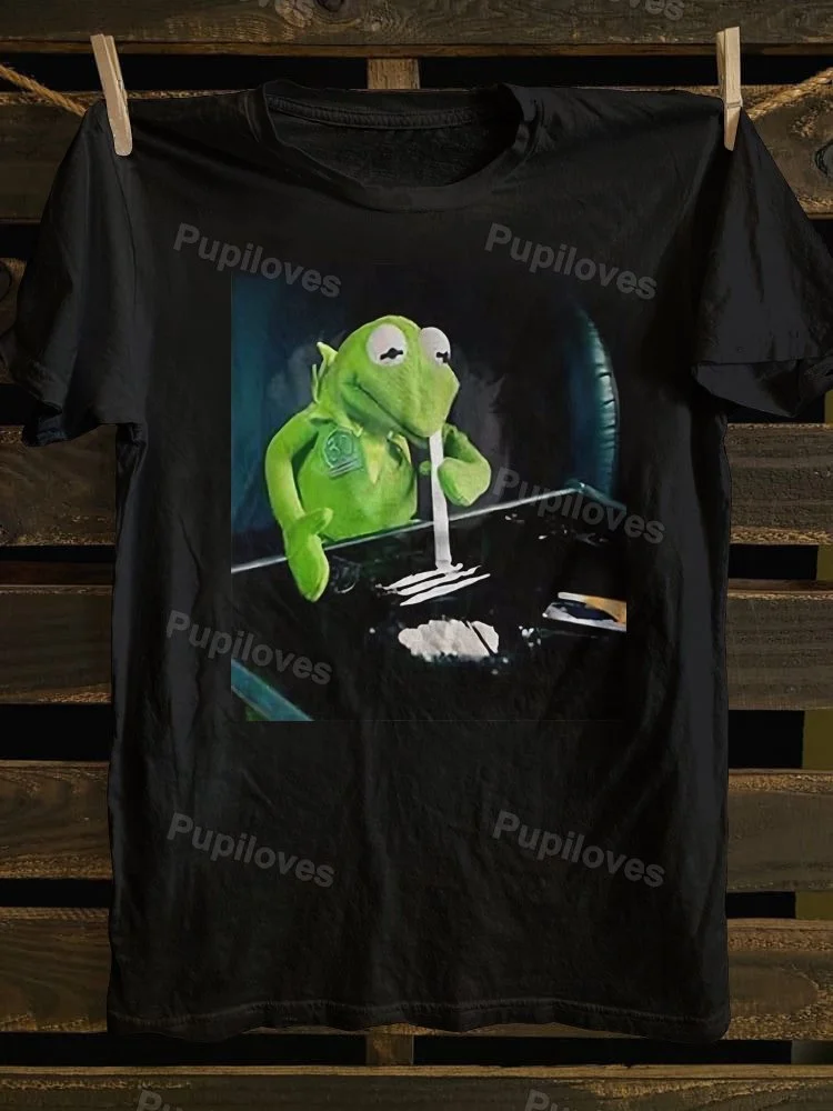 Pupiloves Pupiloves Frog Cocaine Drug Hipster Funny Narcos T-shirt