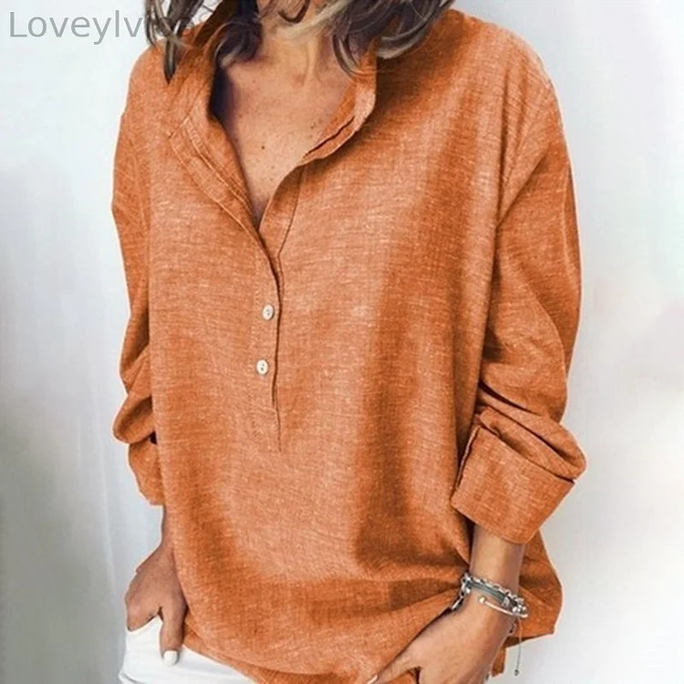 Vintage Button Down V Neck Comfy Shirt