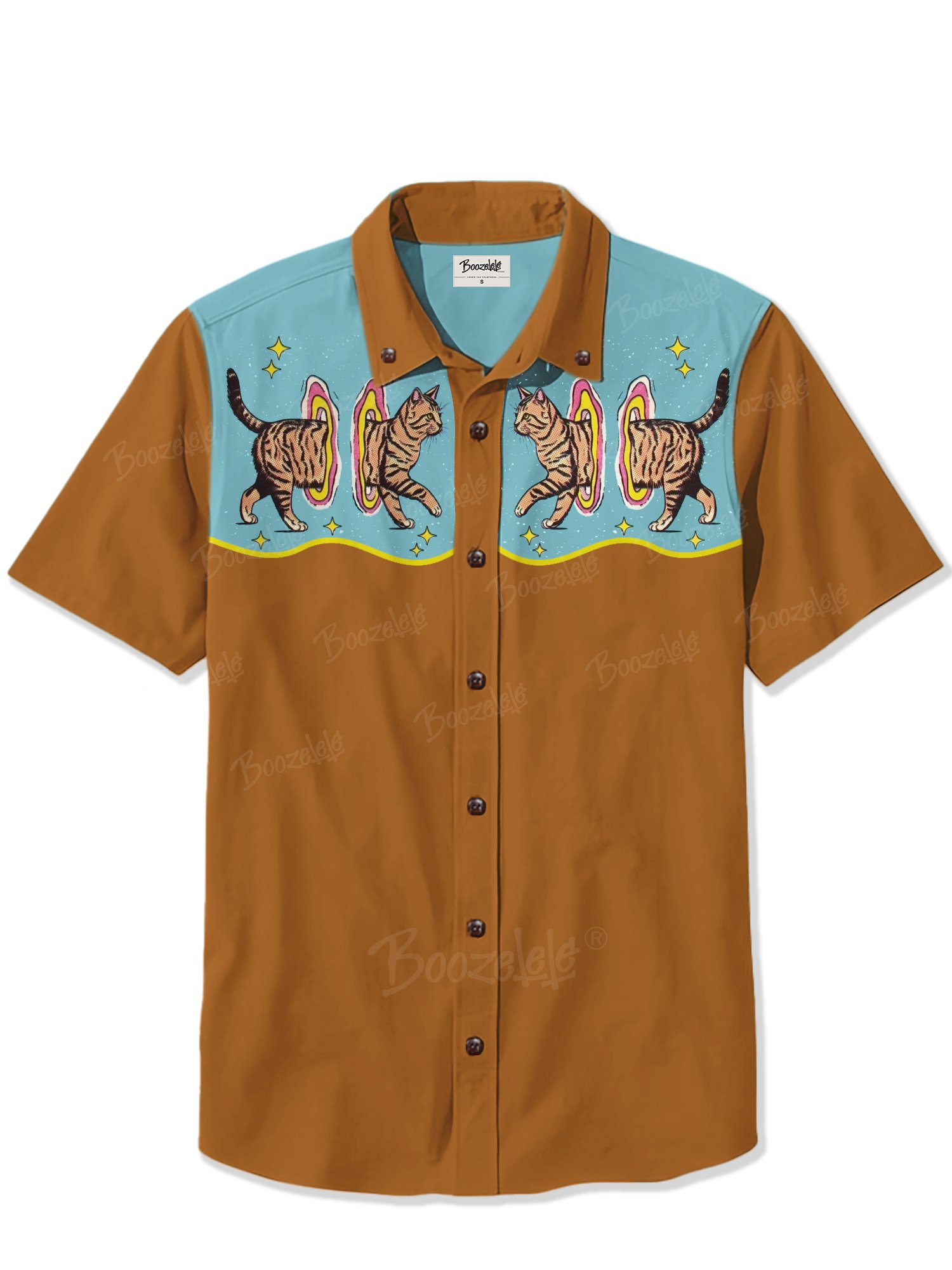 Yellow Cat Spacetime Gate - 100% Cotton Shirt