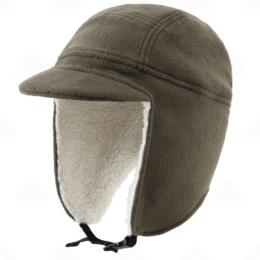Home Prefer Men's Sherpa Lined Warm Winter Hats with Visor Windproof Earflap Hat Outdoor Thermal Skull Cap Trapper Hat