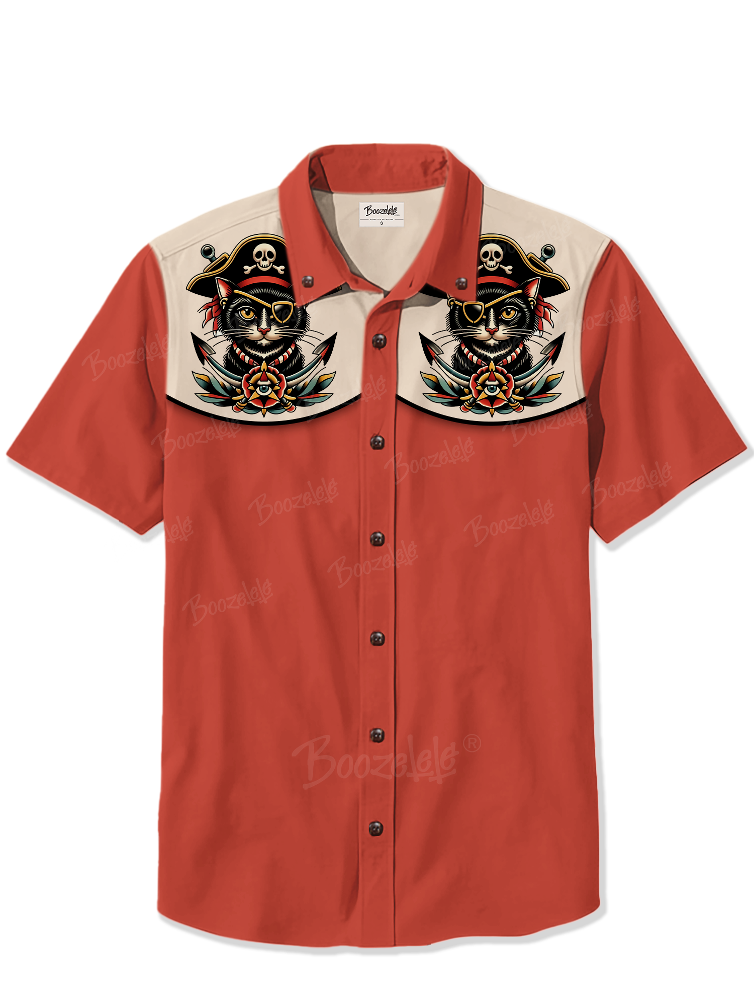 Retro Pirate Cat - 100% Cotton Shirt