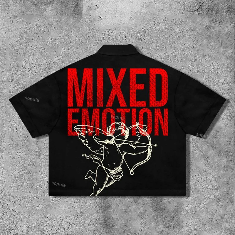 Angels Zipper Short Sleeve Shirts