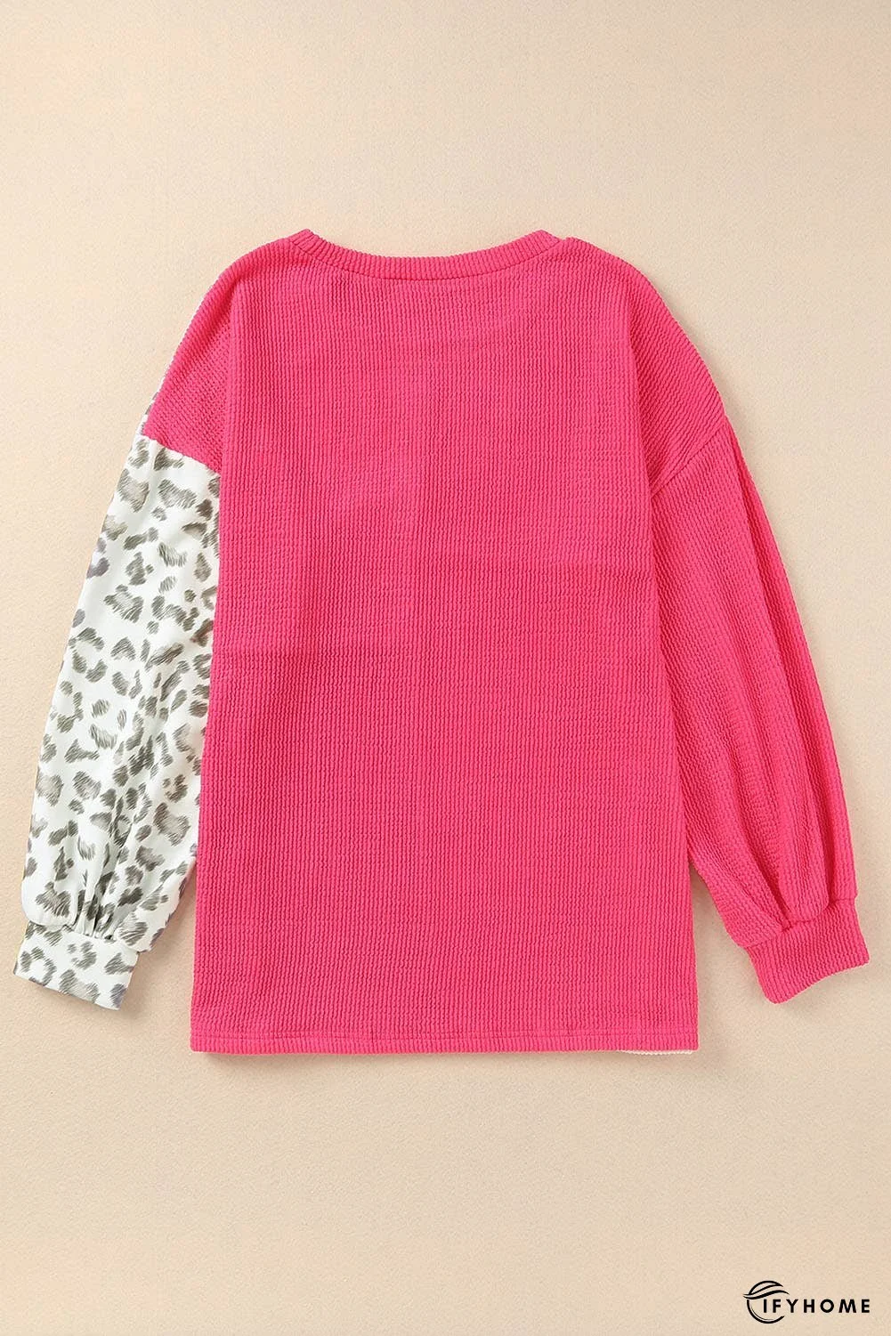 Patchwork Color Block Ribbed Long Sleeve Top | IFYHOME