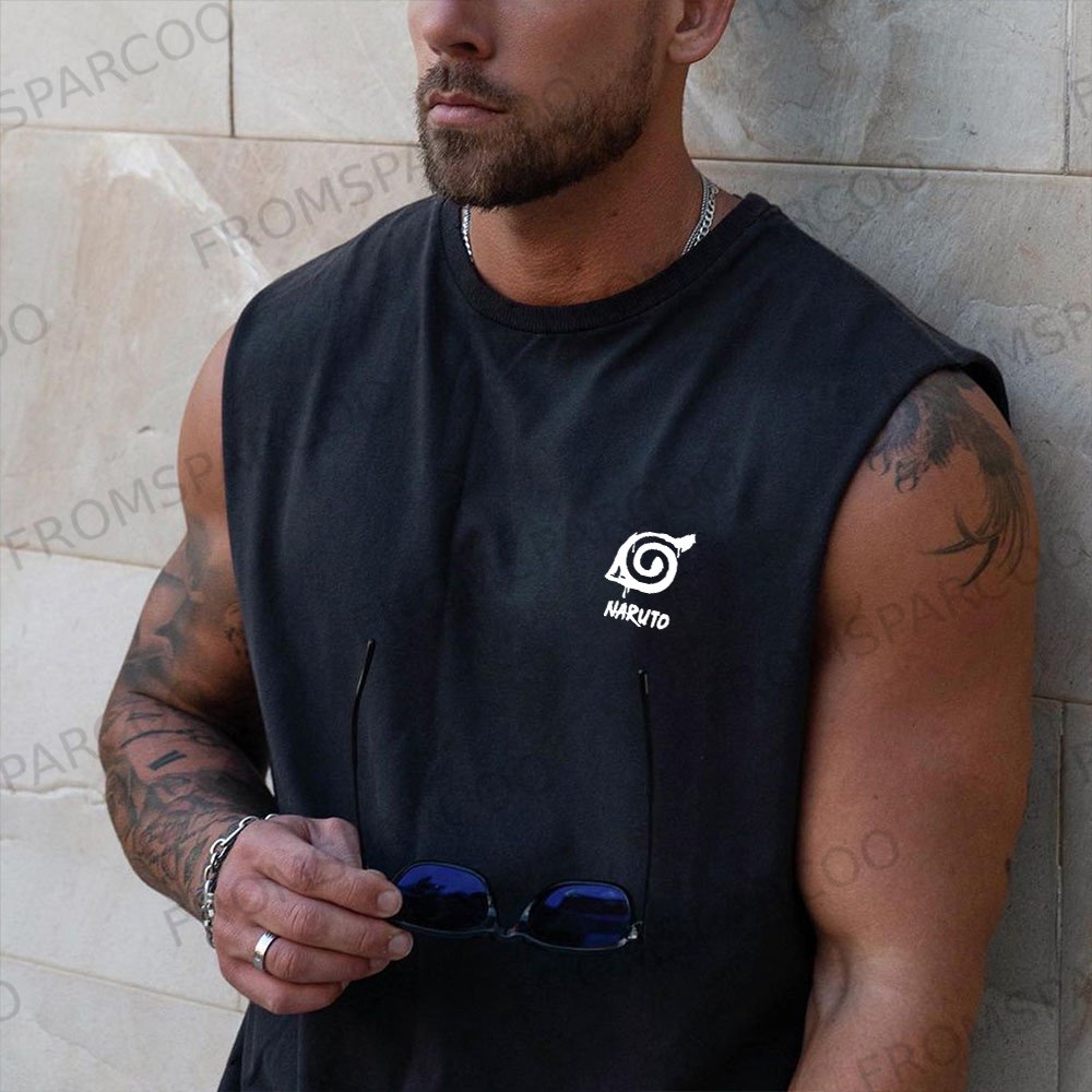 Casual Loose Ninja Anime Printed Fitness Tank Top