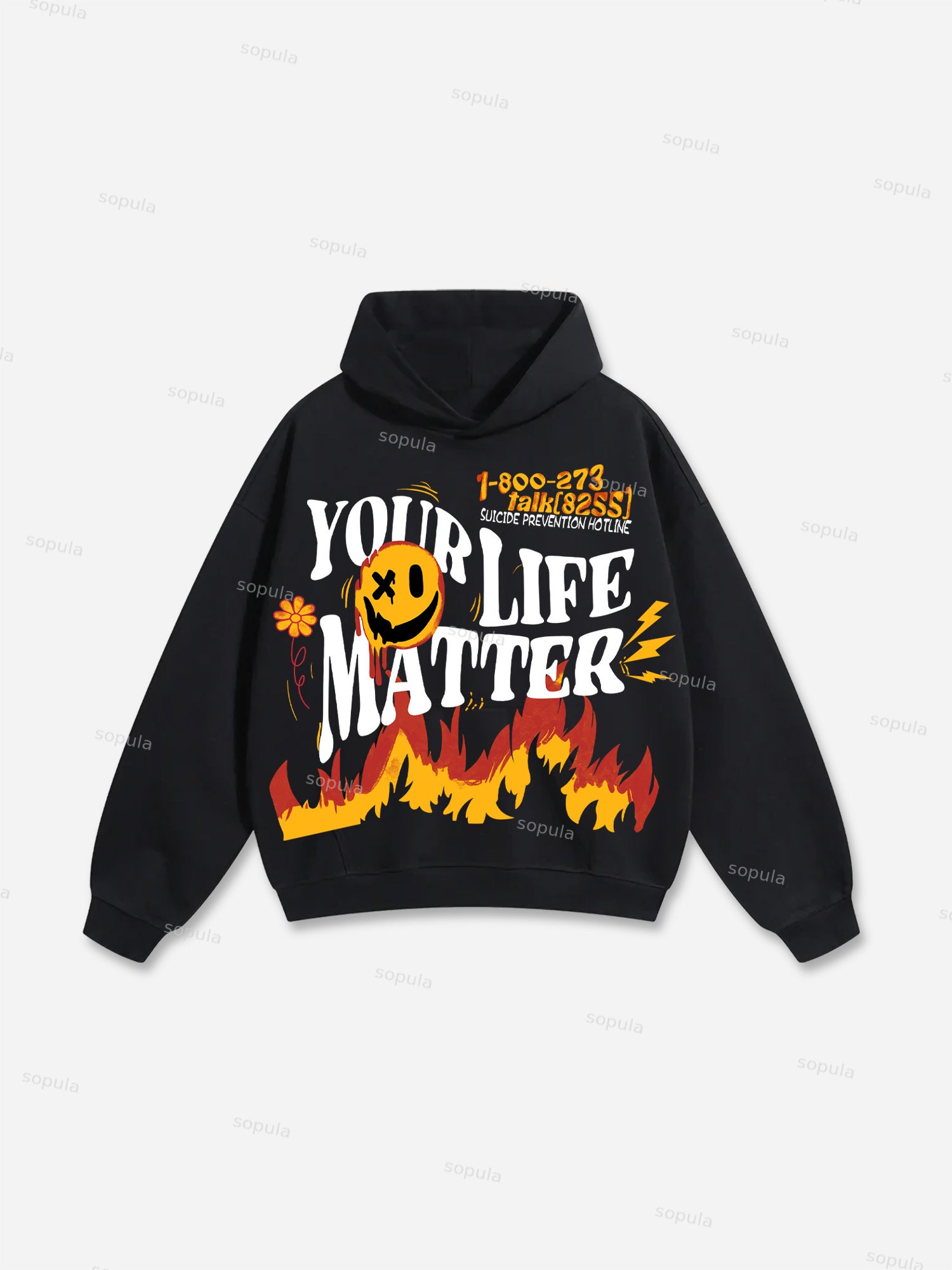 Sopula Mental Health & Your Life Matters Graphic Print Hoodie