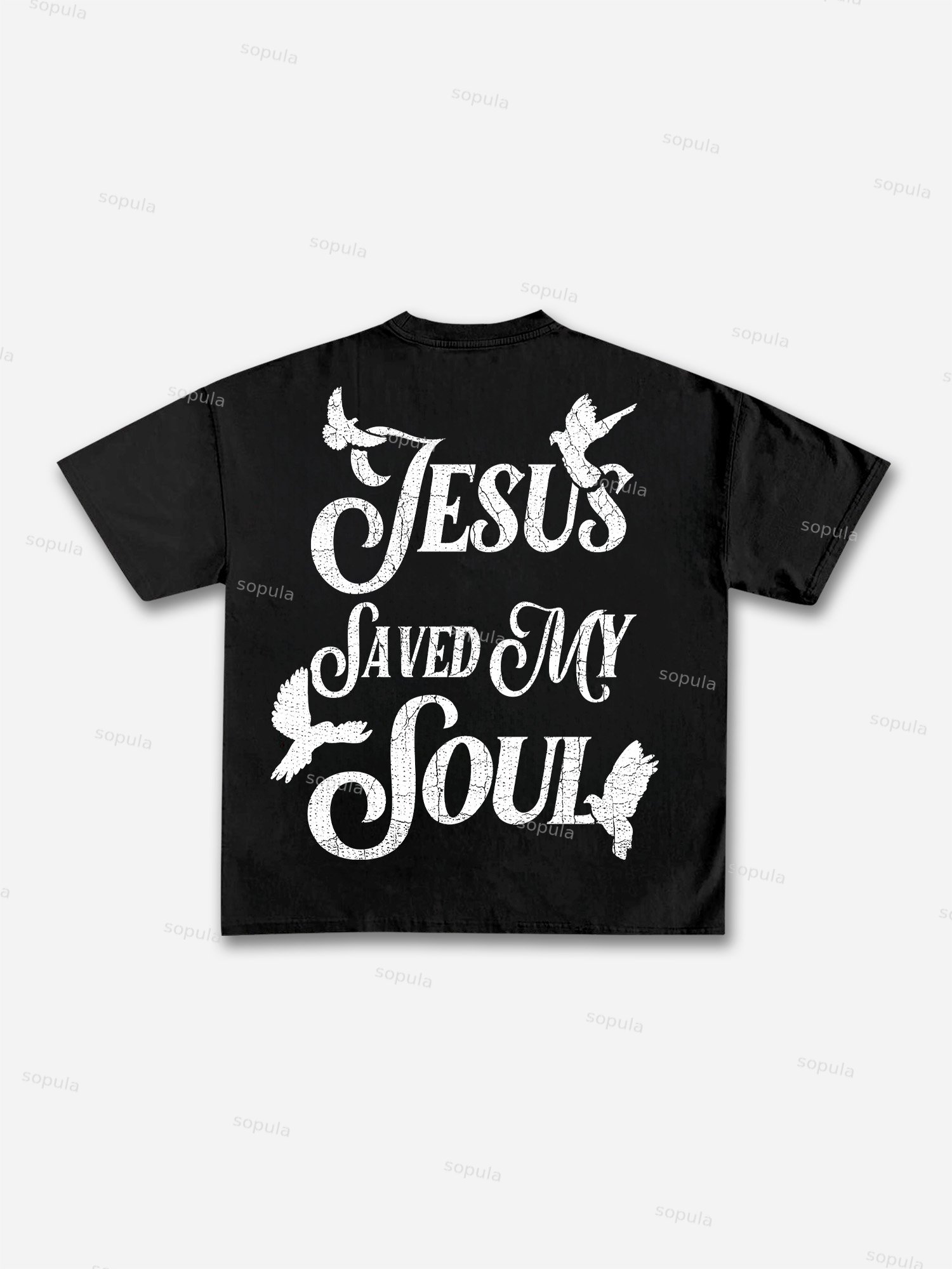 Jesus Saved My Soul Print Cotton T-shirt