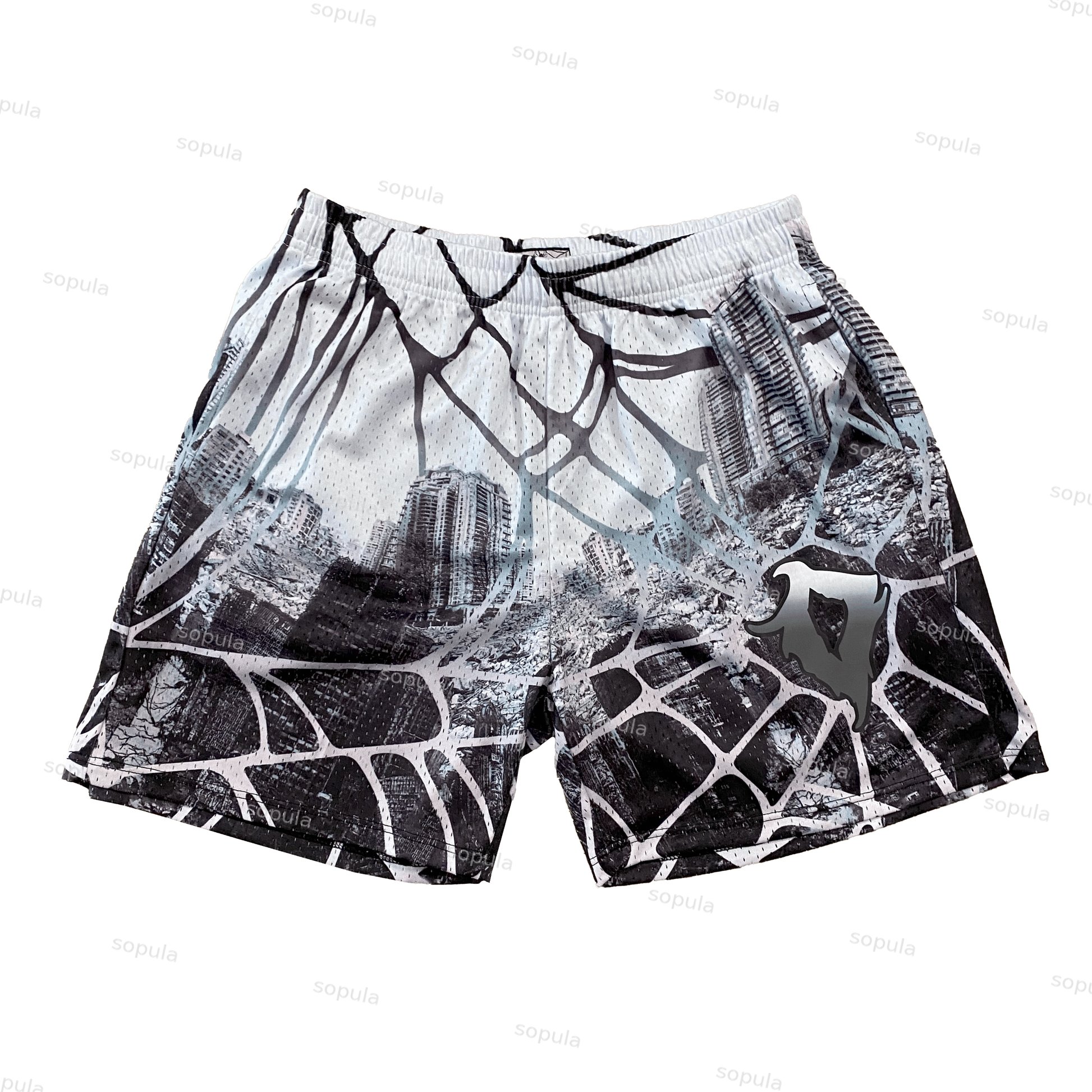 Sopula Spider Web Mesh Casual Mesh Shorts