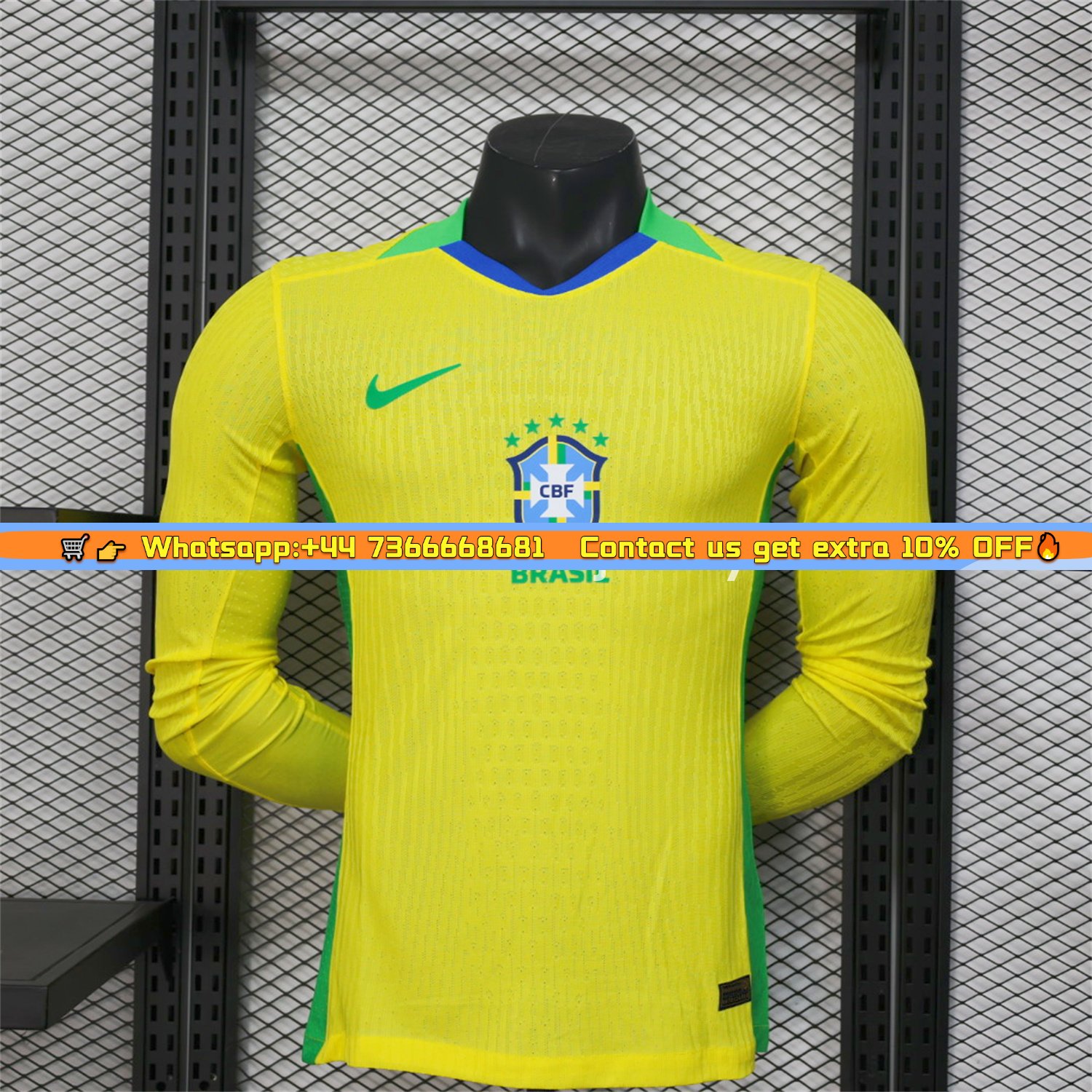 Brazil 2025 Women's Team Home Long Sleeves Jersey - Men's Player Version