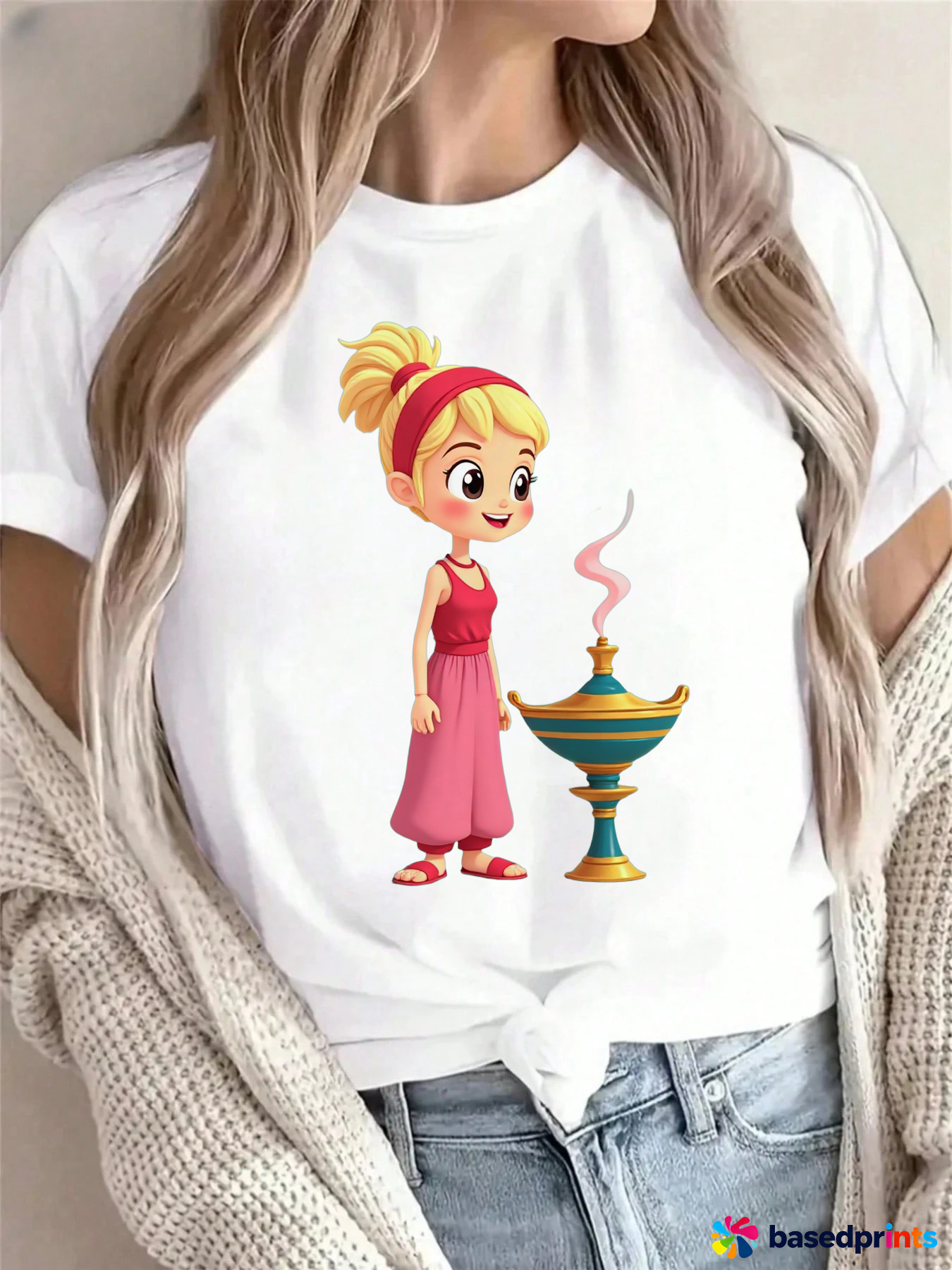 Aladdin Lamp T-Shirt Women's Casual Short Sleeve T-Shirts
