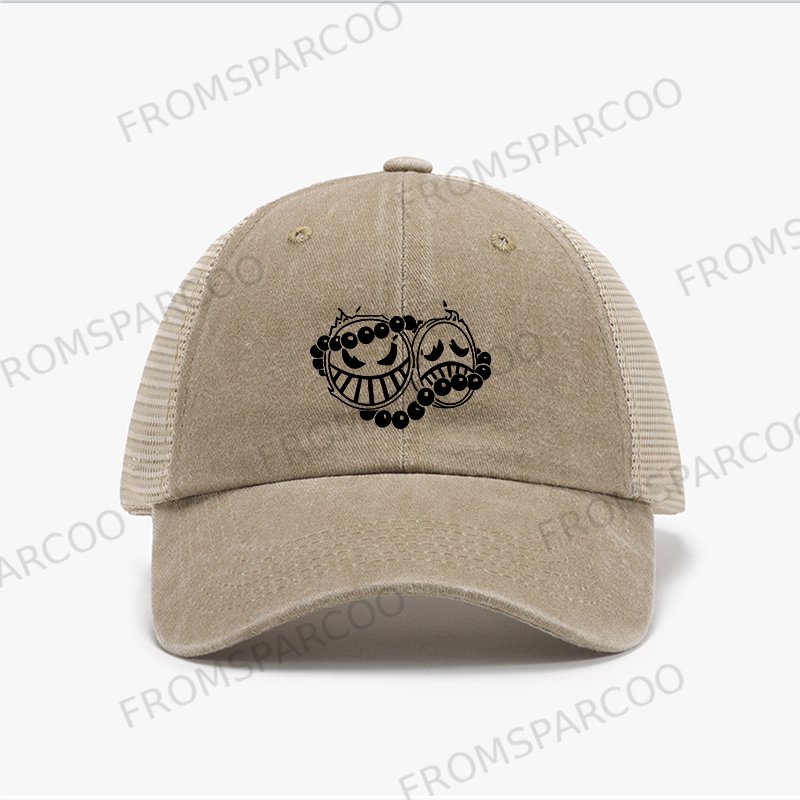 Unisex Anime Simple Print Breathable Mesh Baseball Cap