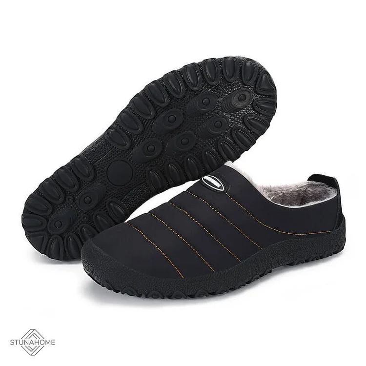 Men's Cozy Memory Foam Suede Slippers with Fuzzy Plush WoolLike Lining  Stunahome.com
