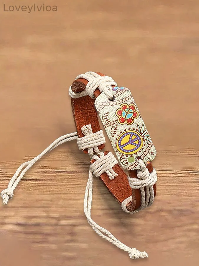 Ethnic Peace Sign Bracelet