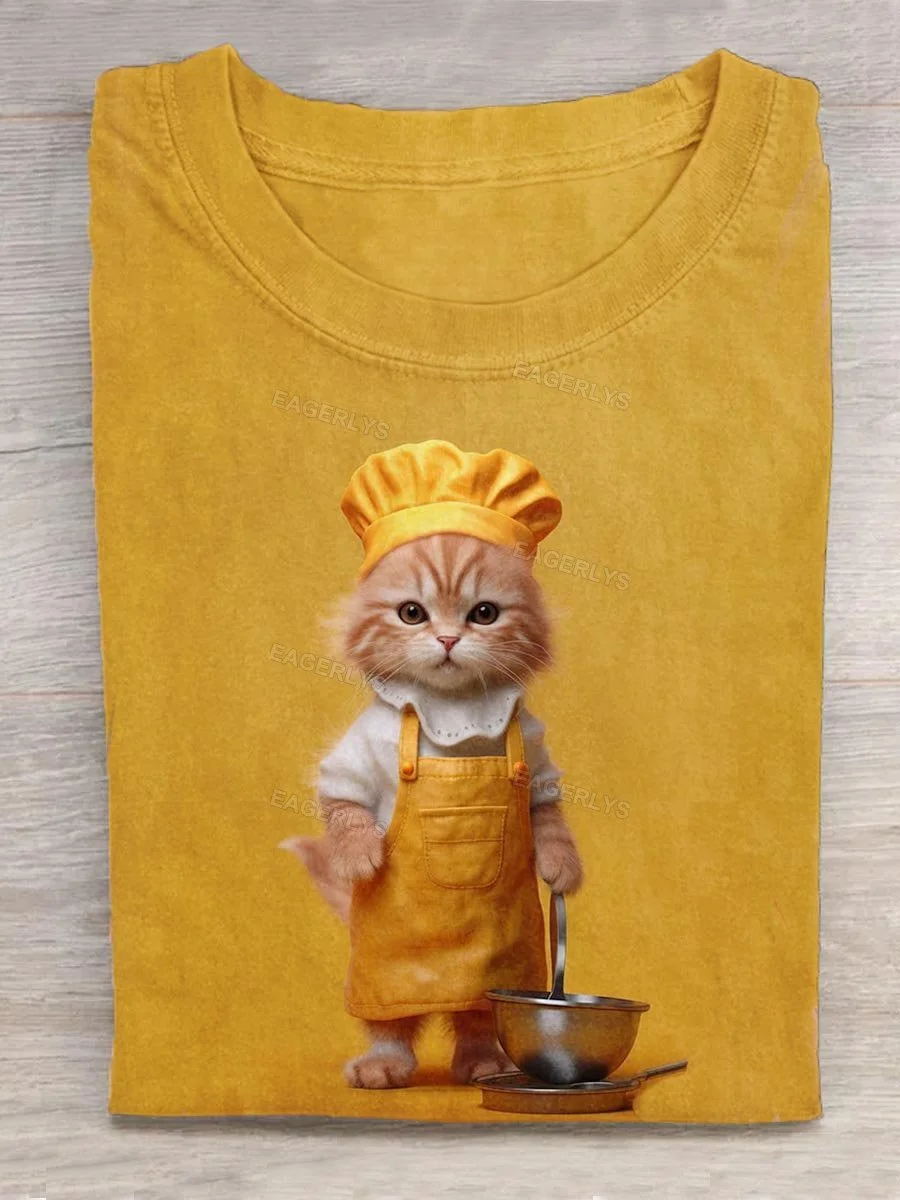 Funny Cat Art Design Print T-shirt Eagerlys