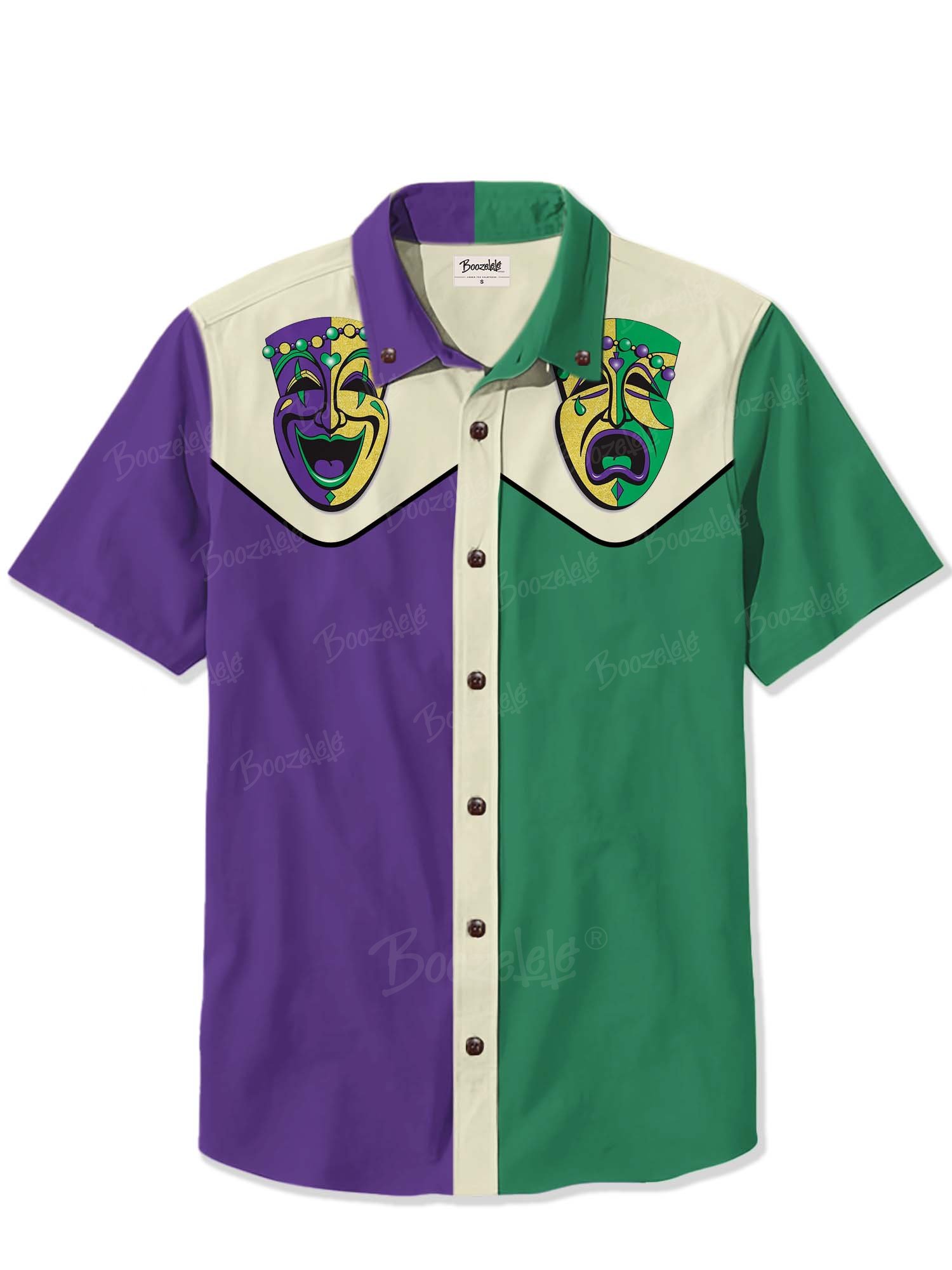 Mardi Gras Mask - 100% Cotton Shirt