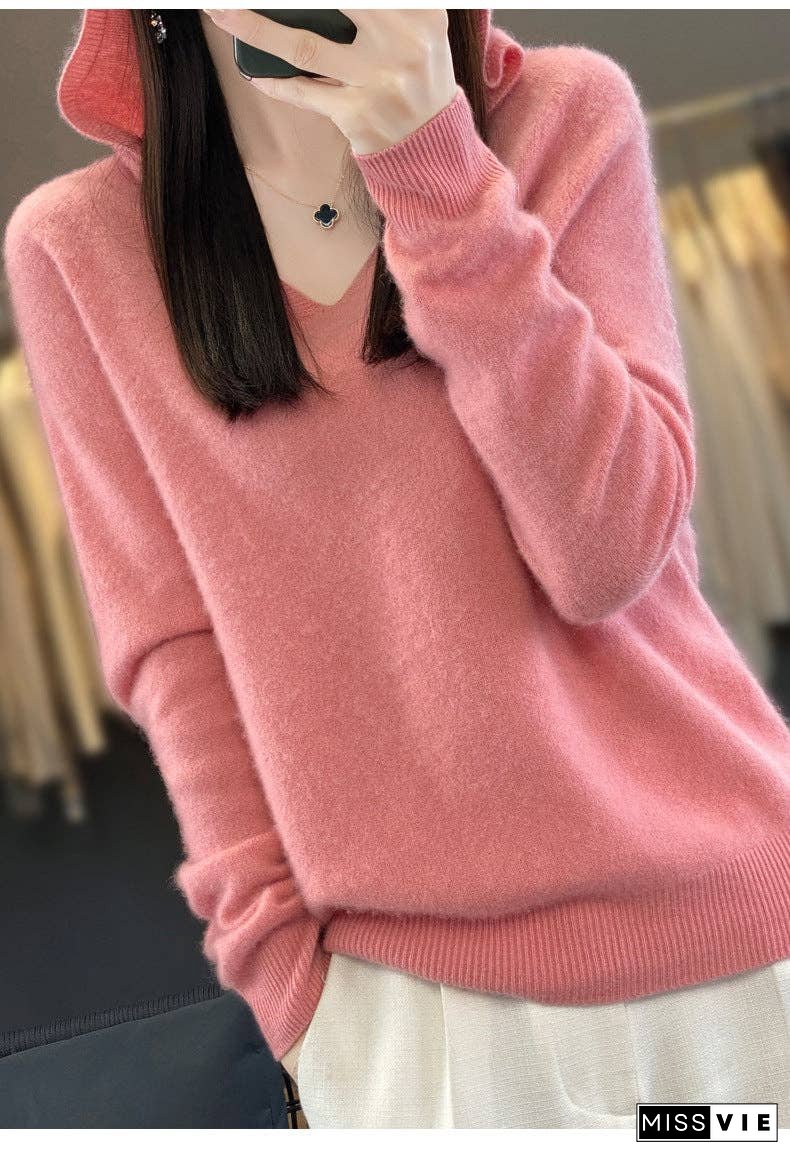Literary Cashmere Hooded Sweatshirt