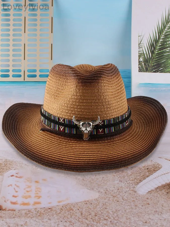 Western Cowboy Ethnic Straw Hat