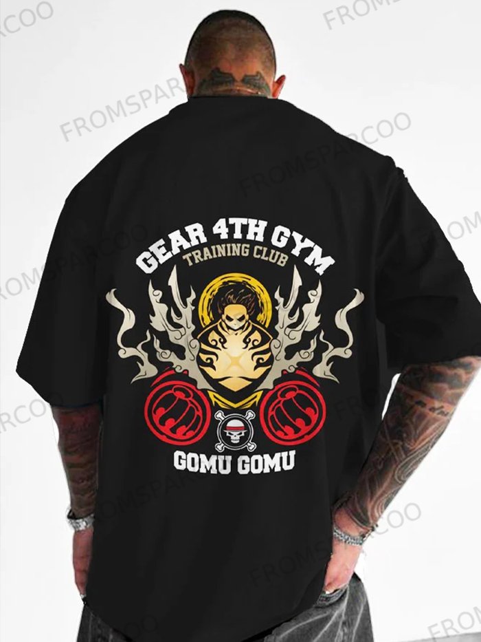 Oversized Unisex Simple Anime Print T-Shirt