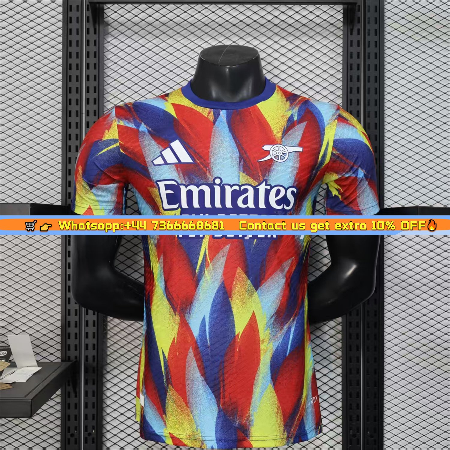 Arsenal 25-26 Colorful Flame Graffiti Pre-match Training Jersey - Player Version
