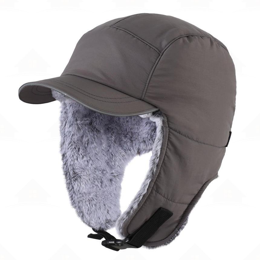 Home Prefer Men's Trapper Hat with Ear Flaps Winter Warm Hat Windproof, Water Repellent, Reflective, Faux Fur Fully Lined