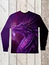 Unisex Dragon Art Print Crew Neck Long Sleeve T-Shirt