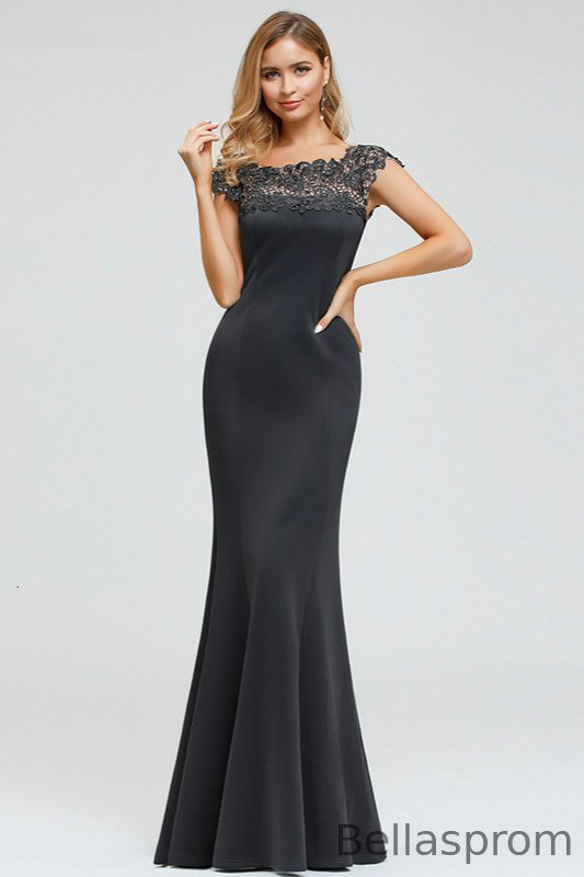 Bellasprom Appliques Mermaid Evening Gowns Long Prom Dress Online Lace Bellasprom