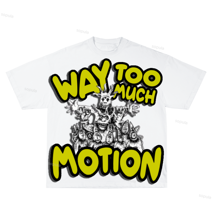 Vintage Why Too Much Motion Graphic Cotton Short Sleeve T-Shirt