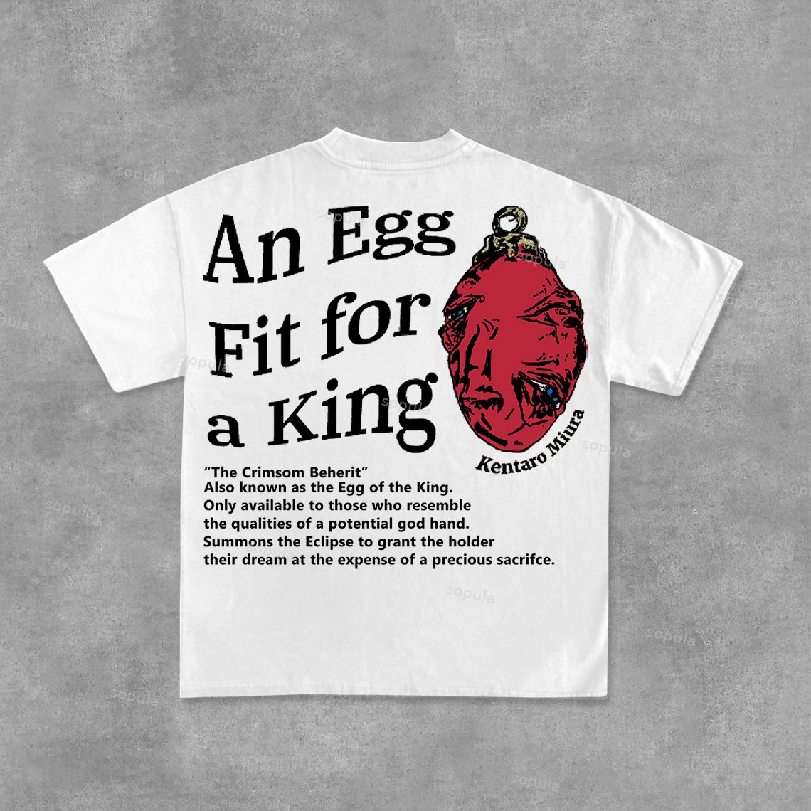 Sopula An Egg Fit For A King Anime Graphic Cotton T-Shirt - Sopula｜Premium Graphic Tees & Graphic Clothing