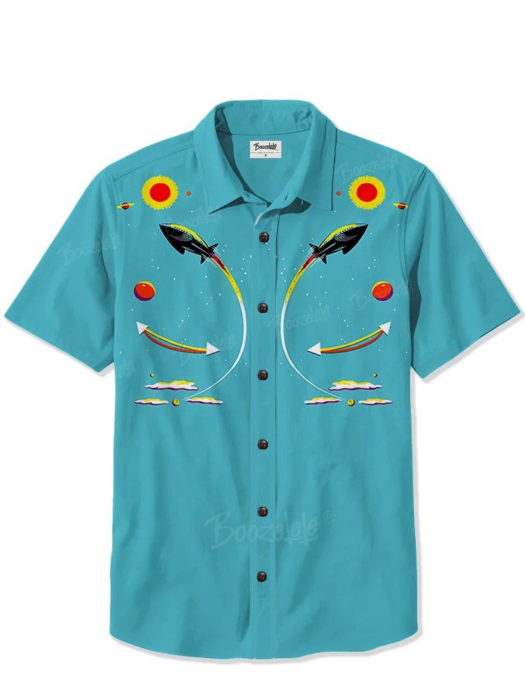 1950s Atomic Spaceship  - 100% Cotton Shirt