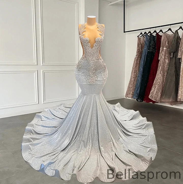 sachin and babi light blue dress Atria Tight Long Simple Prom Dress 6768H main image 1